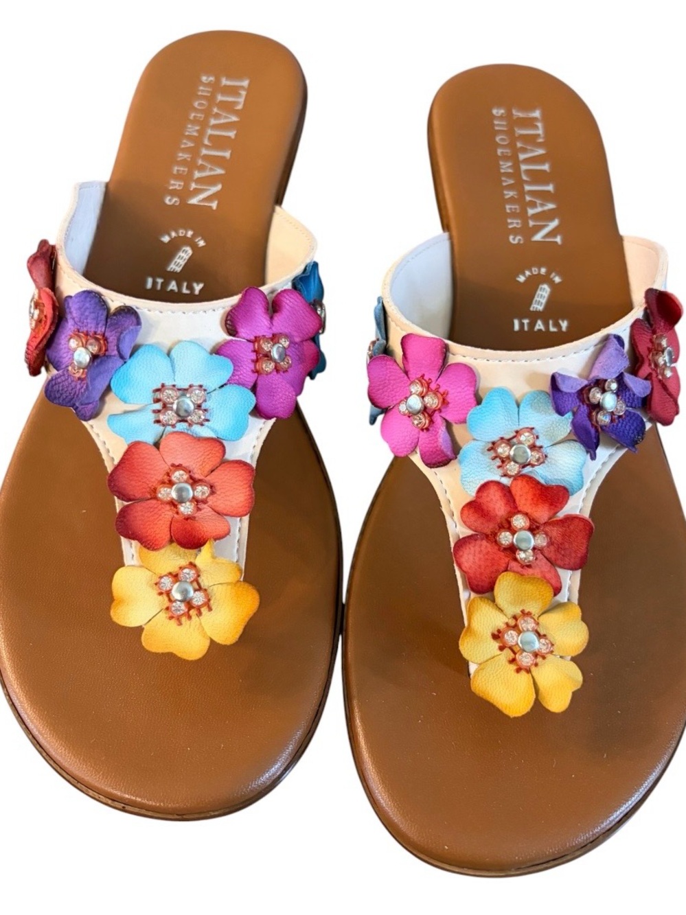 Italian Shoemakers Women's Zane Flowered Wedge Sandals NIB Size 8